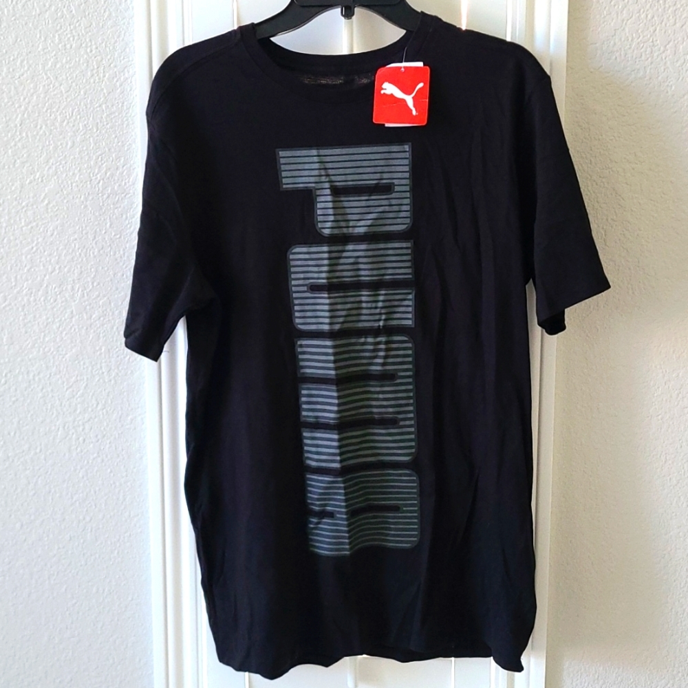 Brand New Puma Verticle Tee T-Shirt Mens Size Medium Black